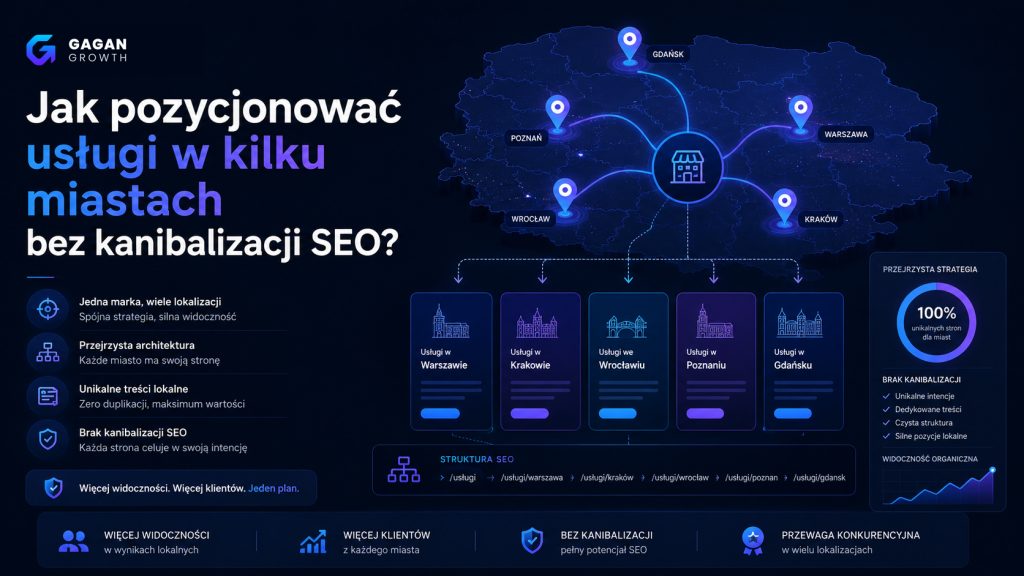 Jak pozycjonować usługi w kilku miastach bez kanibalizacji SEO